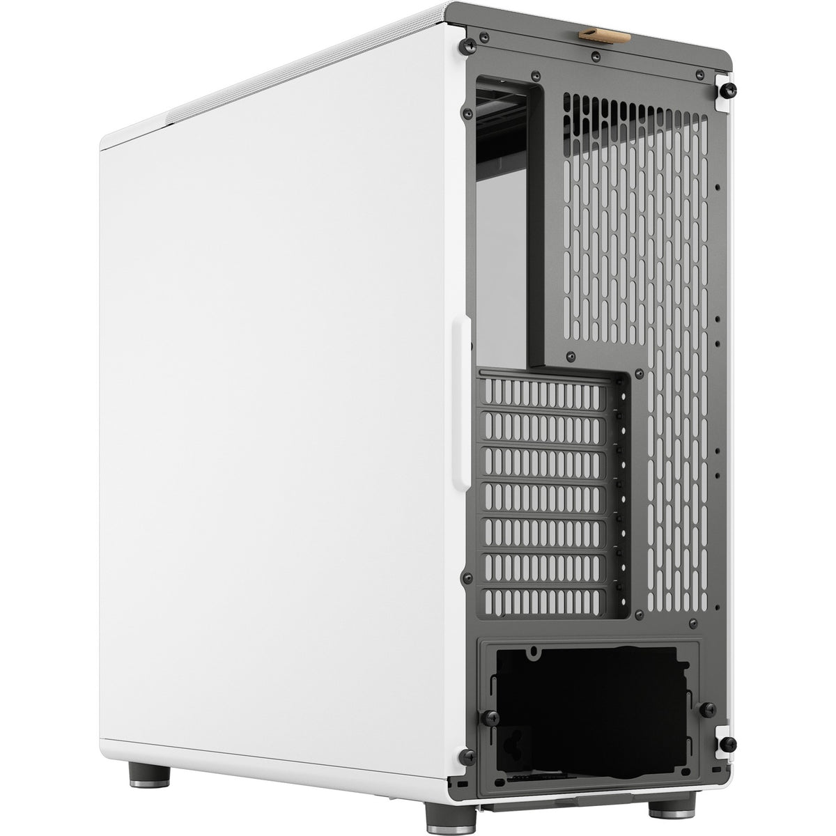 Carcasa de torre midi norte con diseño fractal (color madera blanca | 2x USB-A | 1x USB-C | vidrio templado)
