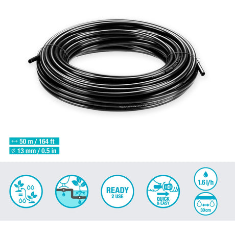 Tubo de goteo Gardena para setos de arbustos (50 m) gotero (negro)