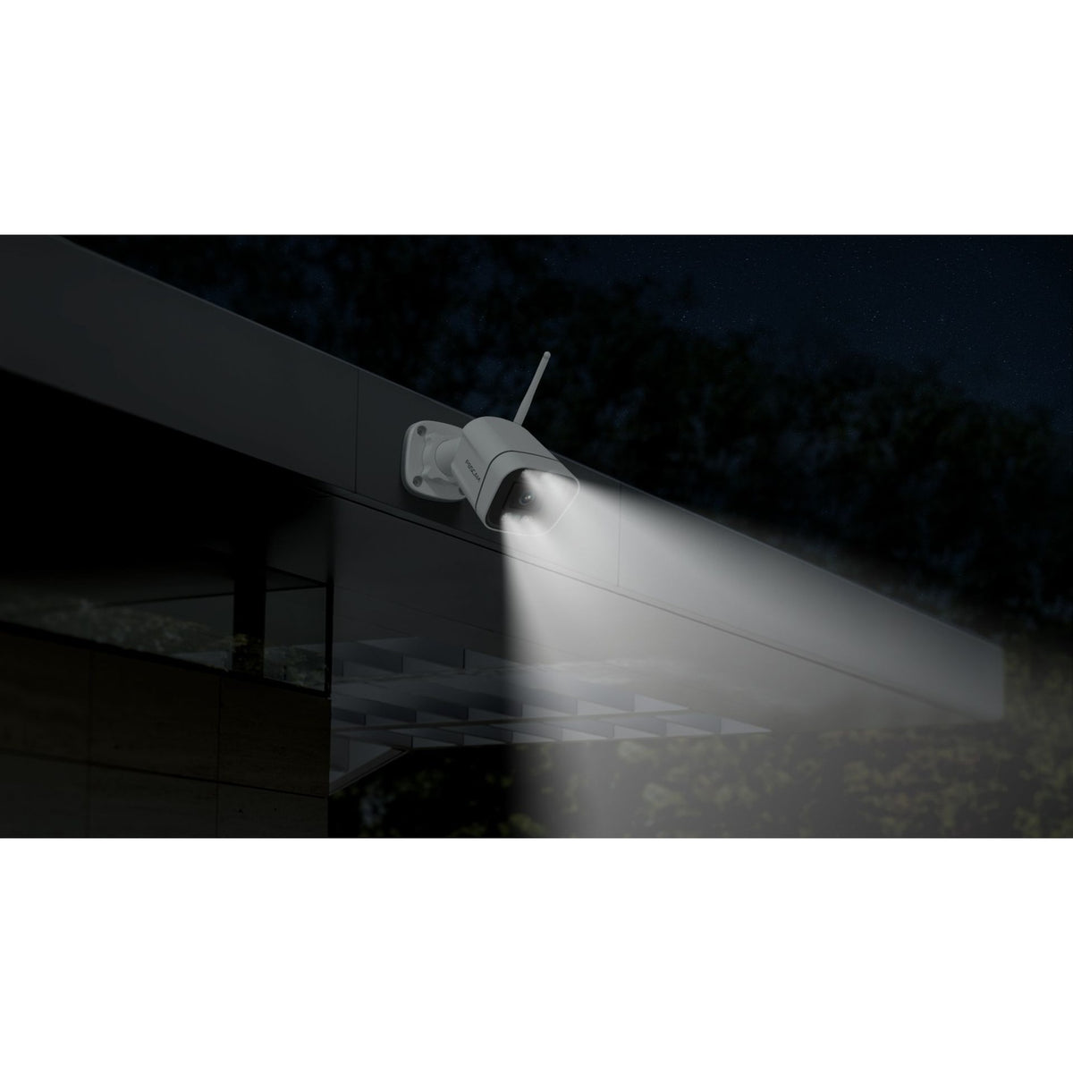 Foscam v8p, cámara de seguridad wifi 4k 8mp dual banda (blanca, con alarma sonora y luminosa)