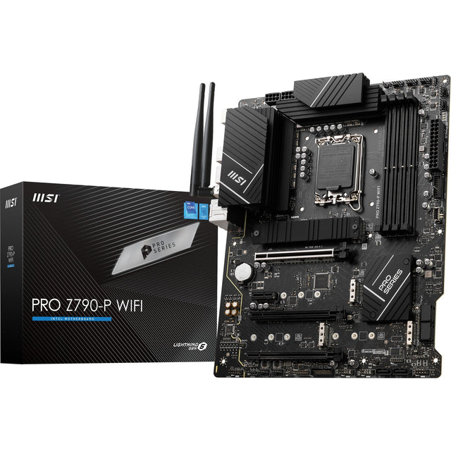 Placa base Msi Pro Z790-P WiFi Socket 1700 (negra, RAID, 2,5 GB-LAN, WiFi 6e, BT, Sonido, ATX)