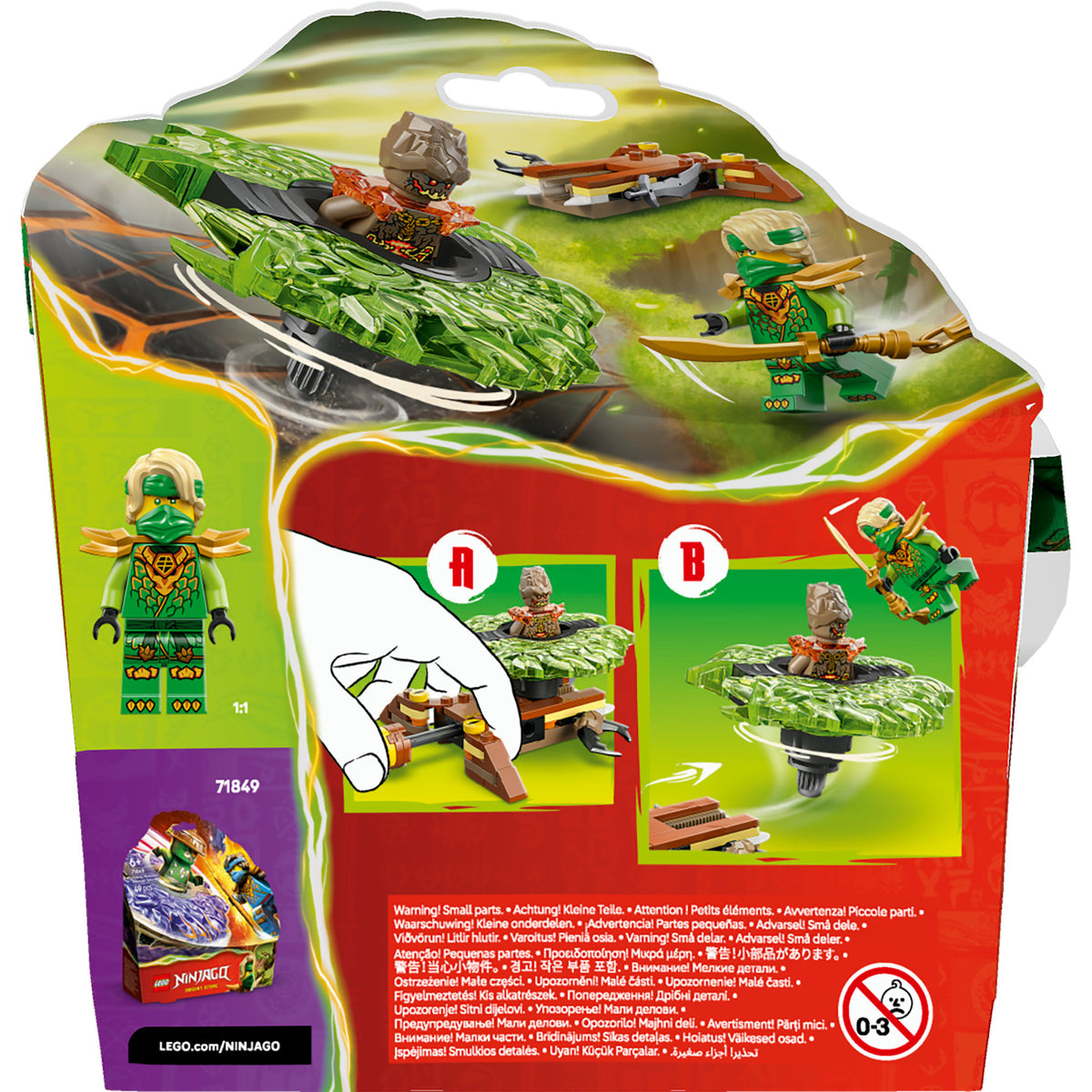 Lego ninjago 71850 lloyd contra el monstruo elemental spinner