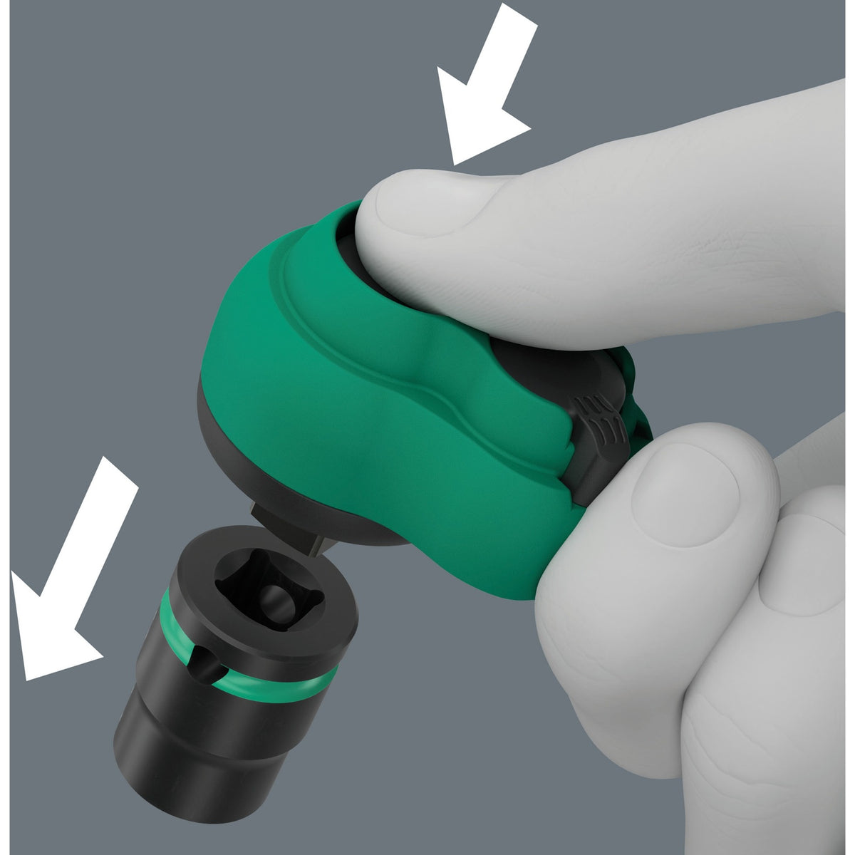 Trinquete confort Wera 8010 b zyklop (verde negro, con trinquete de conmutación y accionamiento 3 8)