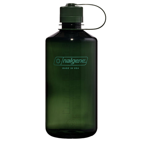 Botella de agua de boca estrecha Nalgene, botella de 1 litro (azul claro)
