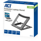 Soporte para portátil Act conectividad, plegable, regulable en altura en 5 posiciones (negro)