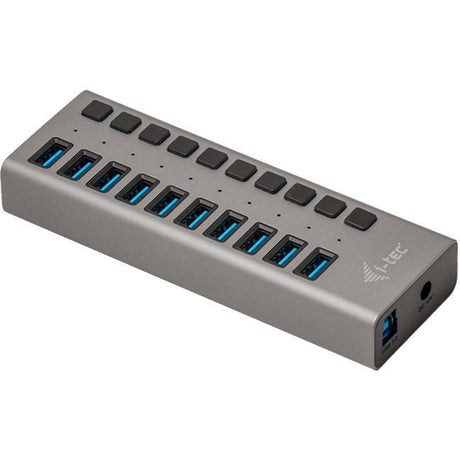 Hub de carga I-tec USB 3.0 de 10 puertos + adaptador de corriente Hub USB (negro)