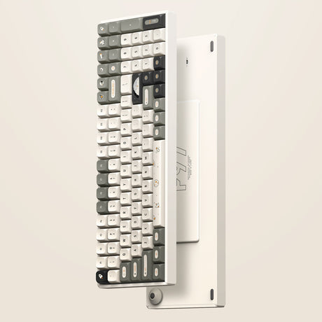 Teclado mecánico inalámbrico Iqunix f97 hitchhiker (gris, diseño estadounidense (qwerty), rojo cereza mx, 96%, leds rgb, intercambiable en caliente, pbt, 2,4 ghz | bluetooth 5.1 | usb-c)