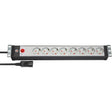 Brennerstuhl premium-line 19 regleta de enchufes para armarios de distribución 8 vías luz negra gr 3m h05vv-f 3g1.5 formato 19