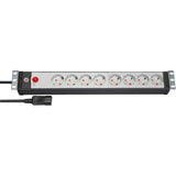 Brennerstuhl premium-line 19 regleta de enchufes para armarios de distribución 8 vías luz negra gr 3m h05vv-f 3g1.5 formato 19