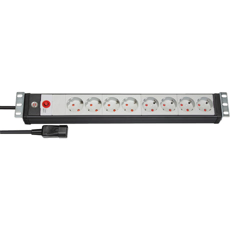 Brennerstuhl premium-line 19 regleta de enchufes para armarios de distribución 8 vías luz negra gr 3m h05vv-f 3g1.5 formato 19