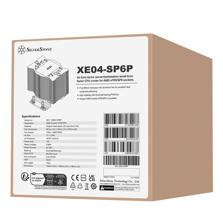 Enfriador de CPU Silverstone SST-XE04-SP6P (conector de ventilador PWM de 4 pines)