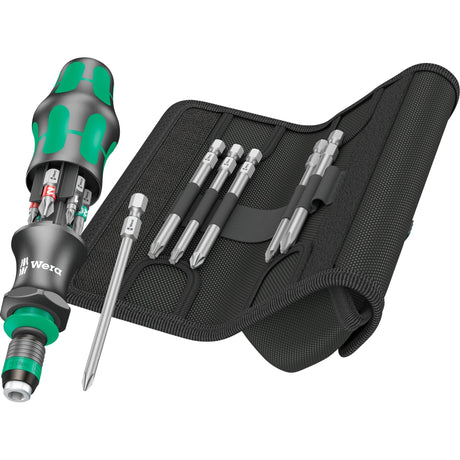 Buscador de herramientas 2 Wera kraftform kompakt 20 con juego de puntas en estuche (negro verde, 13 piezas)