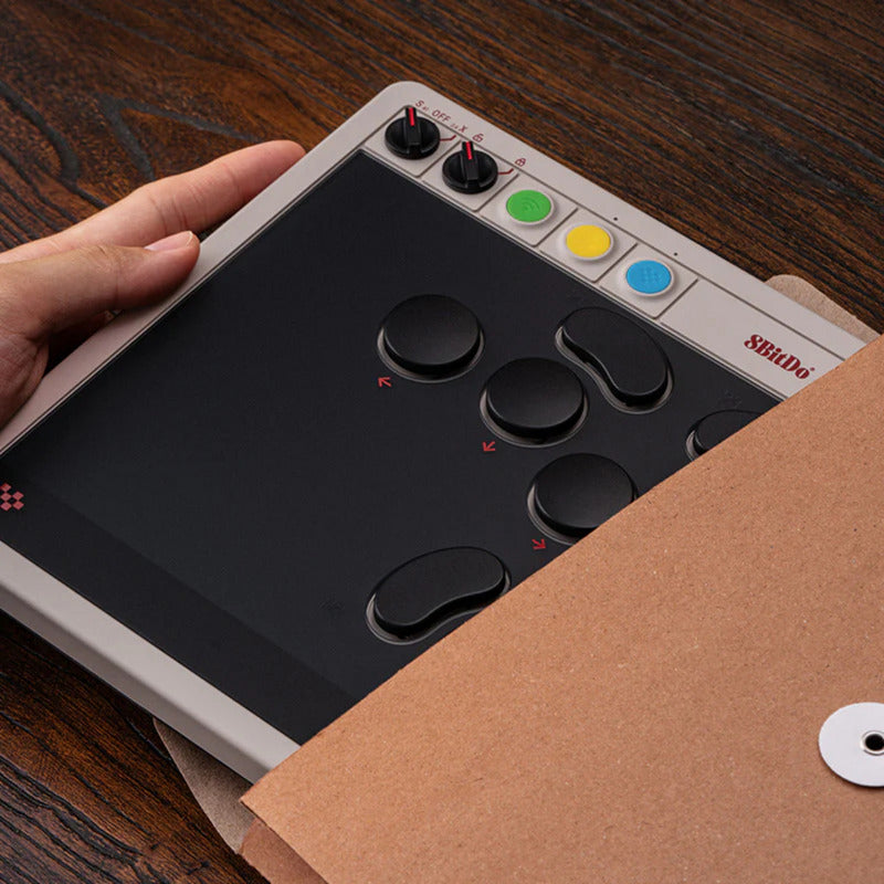 Mando arcade 8bitdo (gris rojo, usb bluetooth 2,4 ghz, nintendo switch 1+2, pc)