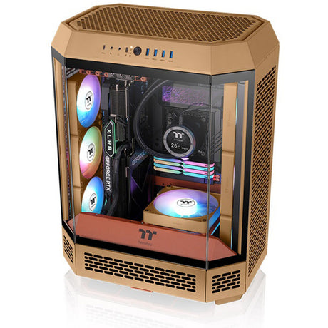 Thermaltake ct120 ex inversa argb sync pc ventilador de refrigeración grava arena (paquete de 3 ventiladores) ventiladores de caja (marrón claro, 3 piezas, 120 x 120 x 25 mm, pwm)