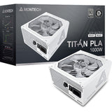 Fuente de alimentación modular montech titan pla de 1000 vatios (blanca, 2x pcie)