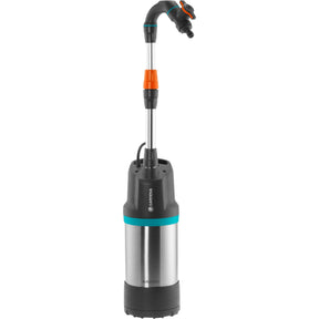 Bomba de barril de lluvia Gardena 4700 2 bombas sumergibles y de presión automáticas de acero inoxidable (acero inoxidable negro, 1766-20)