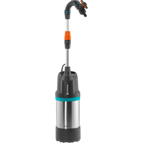 Bomba de barril de lluvia Gardena 4700 2 bombas sumergibles y de presión automáticas de acero inoxidable (acero inoxidable negro, 1766-20)