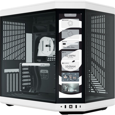 Carcasa torre midi hyte y70 touch infinita (blanco negro | 2x USB-A | 1x USB-C | vidrio templado)