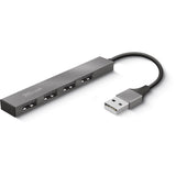 Trust halyx mini concentrador USB de aluminio de 4 puertos Concentrador USB (aluminio)