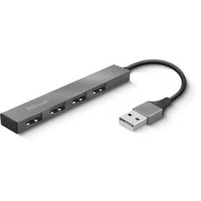 Trust halyx mini concentrador USB de aluminio de 4 puertos Concentrador USB (aluminio)