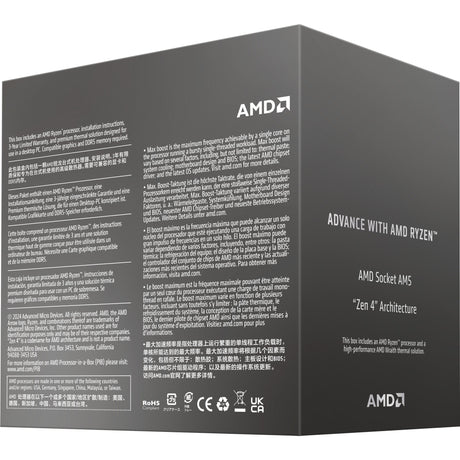 Procesador AMD Ryzen 5 8400F, zócalo AM5 de 4,2 GHz (4,7 GHz Turbo Boost) (desbloqueado, Wraith Stealth, en caja)