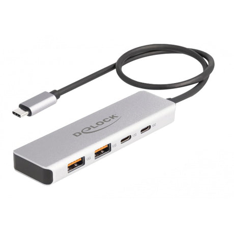 Delock Concentrador USB-C USB de 10 Gbps Concentrador USB (gris, 2x USB-A 3.2 (10 Gbit s), 2x USB-C 3.2 (10 Gbit s))