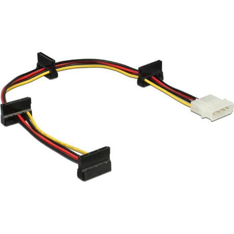 Delock Cable de alimentación Conector Molex de 4 pines > Adaptador 4x SATA de 15 pines (negro rojo, 0,4 metros)