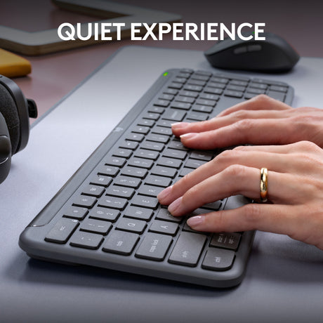 Conjunto de escritorio inalámbrico delgado Logitech mk950 Signature (grafito, diseño internacional de EE. UU. (qwerty), 400 - 4000 ppp)
