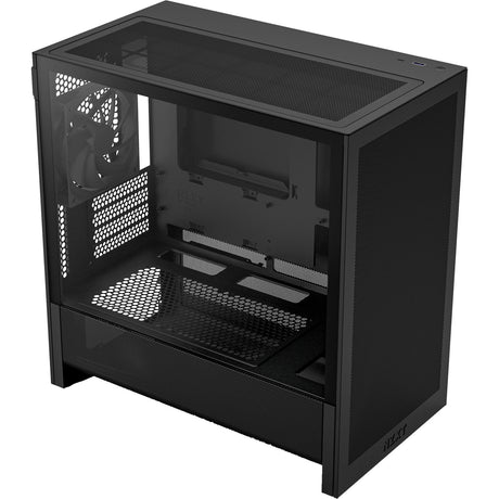 Carcasa de torre midi Nzxt h3 flow (negro (mate) | 1x USB-A | 1x USB-C | vidrio templado)