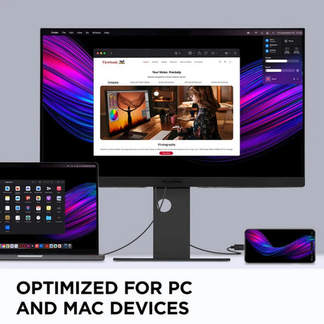 Monitor Viewsonic VP2788-5k compatible con Mac 27 4k UHD (negro, 2x Thunderbolt 4, 1x HDMI, 1x Displayport, USB-A, USB-C)