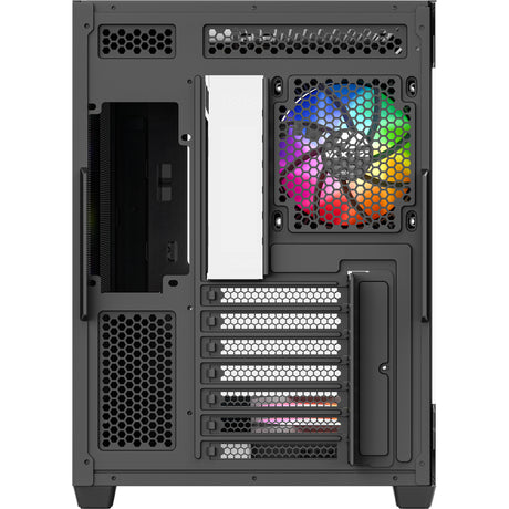 Carcasa de torre midi xyz pc gear tesseract x (negro | 2x USB-A | 1x USB-C | vidrio templado)