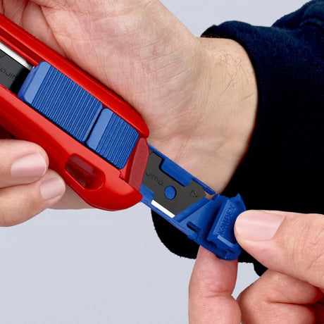 Knipex cutix cortador de cajas de cuchillos universal (rojo azul, incl. 2 hojas de cuchillo)