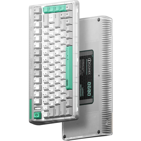 Teclado mecánico inalámbrico con agujero de gusano Iqunix OG80 (gris, diseño EE. UU. (QWERTY), Cherry MX Brown, 80% (TKL), LED RGB, intercambiable en caliente, PBT, 2,4 GHz | Bluetooth 5.1 | USB-C)