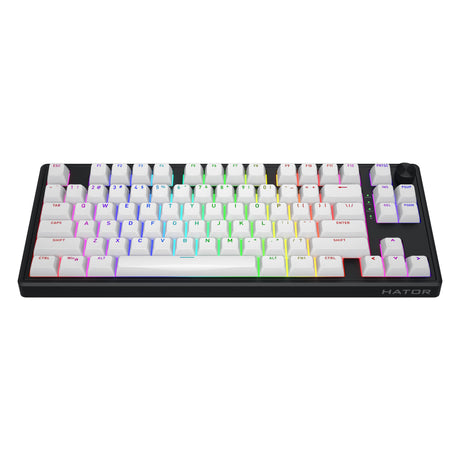 Hator skyfall wireless rgb mechanisch gaming toetsenbord (zwart, us lay-out (qwerty), hator aurum lemon, 80% (tkl), rgb, double shot abs, hot-swap, 2.4ghz | bluetooth | usb-c)