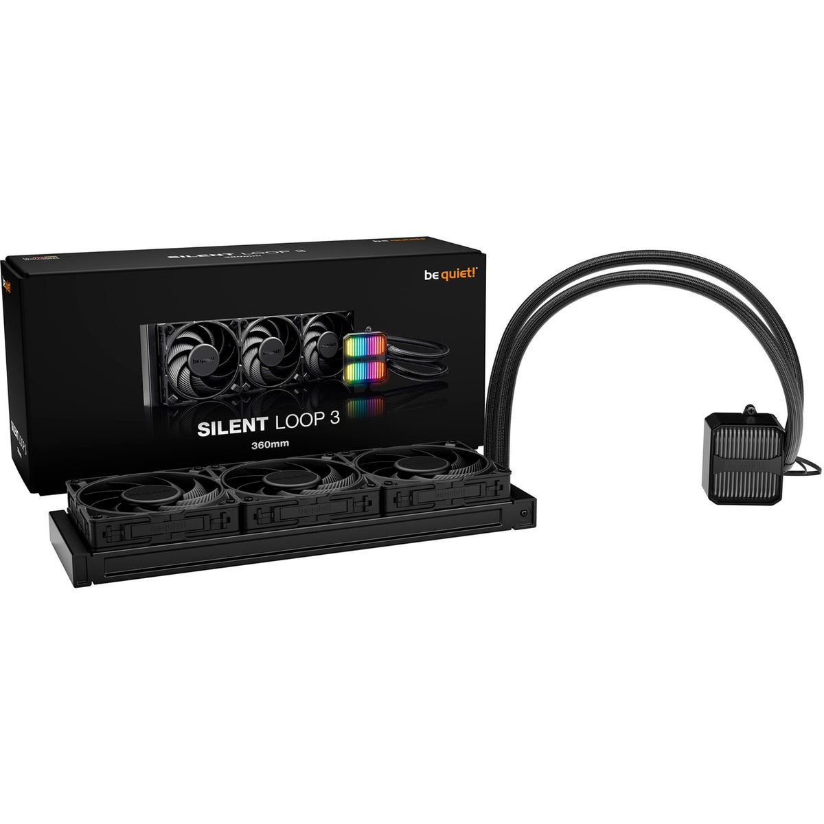 ¡Tranquilizarse! refrigeración por agua de bucle silencioso 3 360 (negro, PWM de 4 pines)