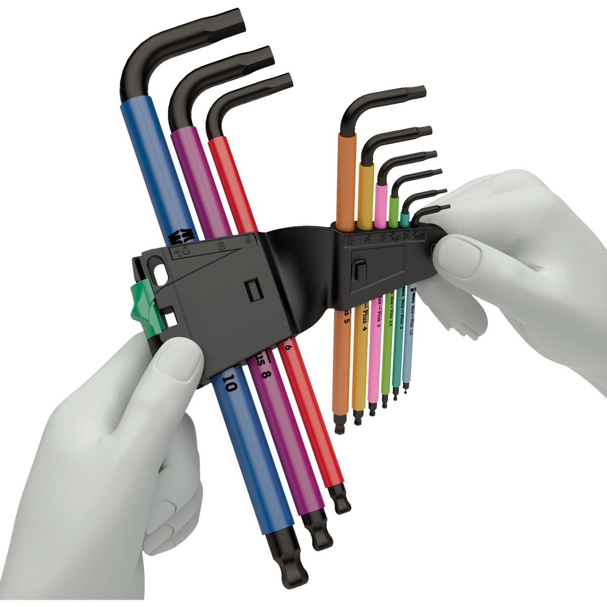 Juego de llaves hexagonales Wera 950 9 hex-plus multicolor hf 1 (negro, 9 piezas, codificado por colores)