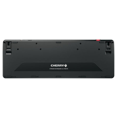 Teclado Cherry Stream Ultimate (negro, diseño estadounidense (QWERTY), tecnología de tijera SX, 100%, LED blancos, ABS, Bluetooth USB de 2,4 GHz)