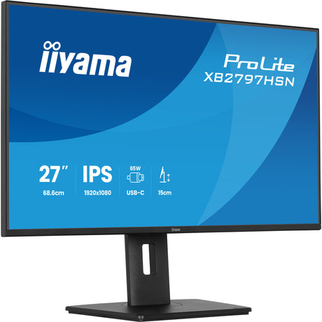 Monitor Iiyama prolite xb2797hsn-b1 27 (negro, 100 Hz, HDMI, display port, USB-C, LAN, audio)