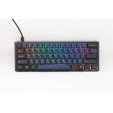 Teclado mecánico para juegos Ducky one 3 pro mini rgb (negro, diseño estadounidense (qwerty), marrón cereza mx2a, 60%, led rgb, pbt de doble disparo, mecánica quack, intercambio en caliente)