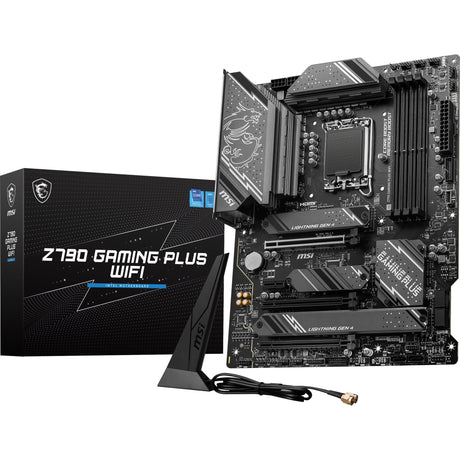 Placa base MSI Z790 Gaming Plus Wi-Fi Socket 1700 (gris negro, RAID, 2,5 GB-LAN, Wi-Fi 6e, BT, Sonido, ATX)