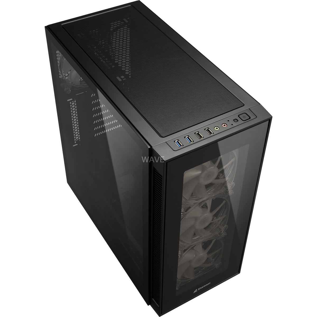 Carcasa midi tower Sharkoon TG5 pro rgb (negro | 4x usb-a | rgb | vidrio templado)