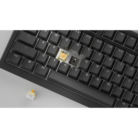 Teclado mecánico inalámbrico rgb ducky one x (negro, diseño estadounidense (qwerty), inductivo, 100%, intercambiable en caliente, pbt, 2,4 ghz | bluetooth | usb-c)