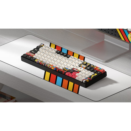 Teclado mecánico inalámbrico Iqunix f97 graffiti diary (negro, diseño estadounidense (qwerty), rojo cereza mx, 96%, leds rgb, intercambiable en caliente, pbt, 2,4 ghz | bluetooth 5.1 | usb-c)