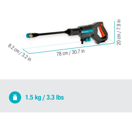 Limpiadora a presión individual Gardena aquaclean 24 18 v p4a (gris turquesa, 14800-55, batería no incluida)