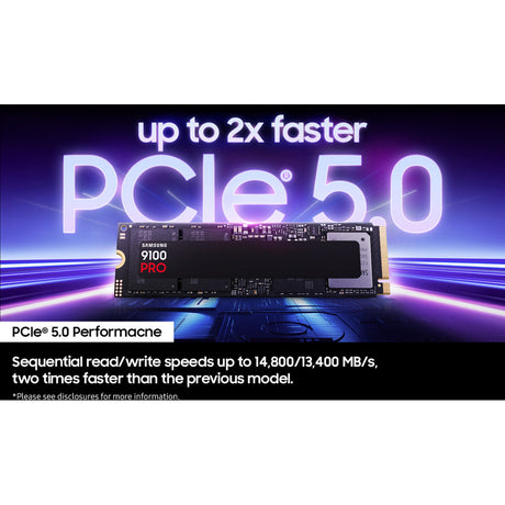 Samsung mz-vap2t0bw 9100 pro pcie® 5.0 nvme™ m.2 SSD - 2 TB, 2 TB, M.2, 14700 MB