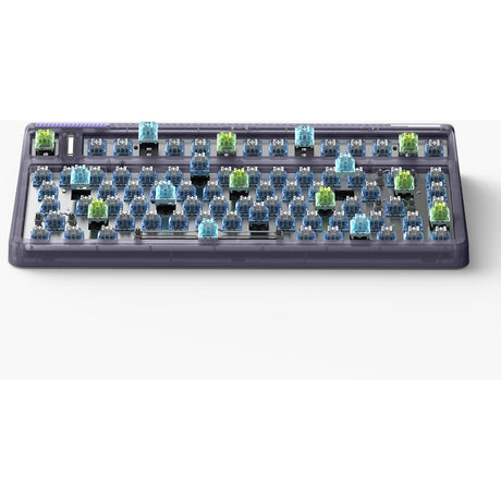 Teclado mecánico inalámbrico Iqunix og80 lavandin (lavanda, diseño estadounidense (qwerty), marrón cereza mx, 80% (tkl), intercambiable en caliente, pbt, 2,4 ghz | bluetooth 5.1 | usb-c)