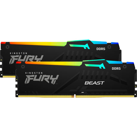 Kingston Fury Beast RGB 32 GB DDR5-5600 (2x 16 GB) RAM (negro, KF556C40Bbak2-32, XMP 3.0)
