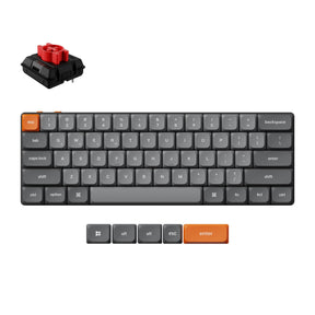 Teclado mecánico Keychron K9 Max-H1 RGB (negro, diseño de EE. UU. (QWERTY), rojo leche, 60 %, LED RGB, PBT de doble disparo, intercambio en caliente, USB-C | 2,4 GHz | Bluetooth 5.1)