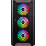 Carcasa midi tower de madera Montech xr (negro | 1x USB-A | 1x USB-C | RGB | ventana)