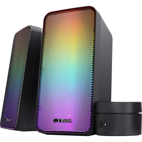 Trust GXT 611 Wezz Illuminated 2.0 RGB Speaker Set Altavoces para PC (negro, LED RGB)