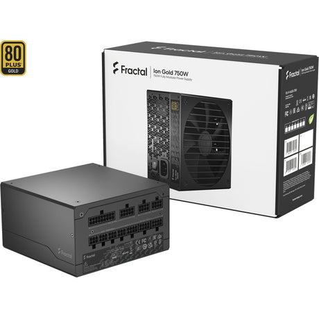 Fractal design ion gold 3 fuente de alimentación modular de 750 vatios (negro, 1x 12v-2x6, 3x pcie)
